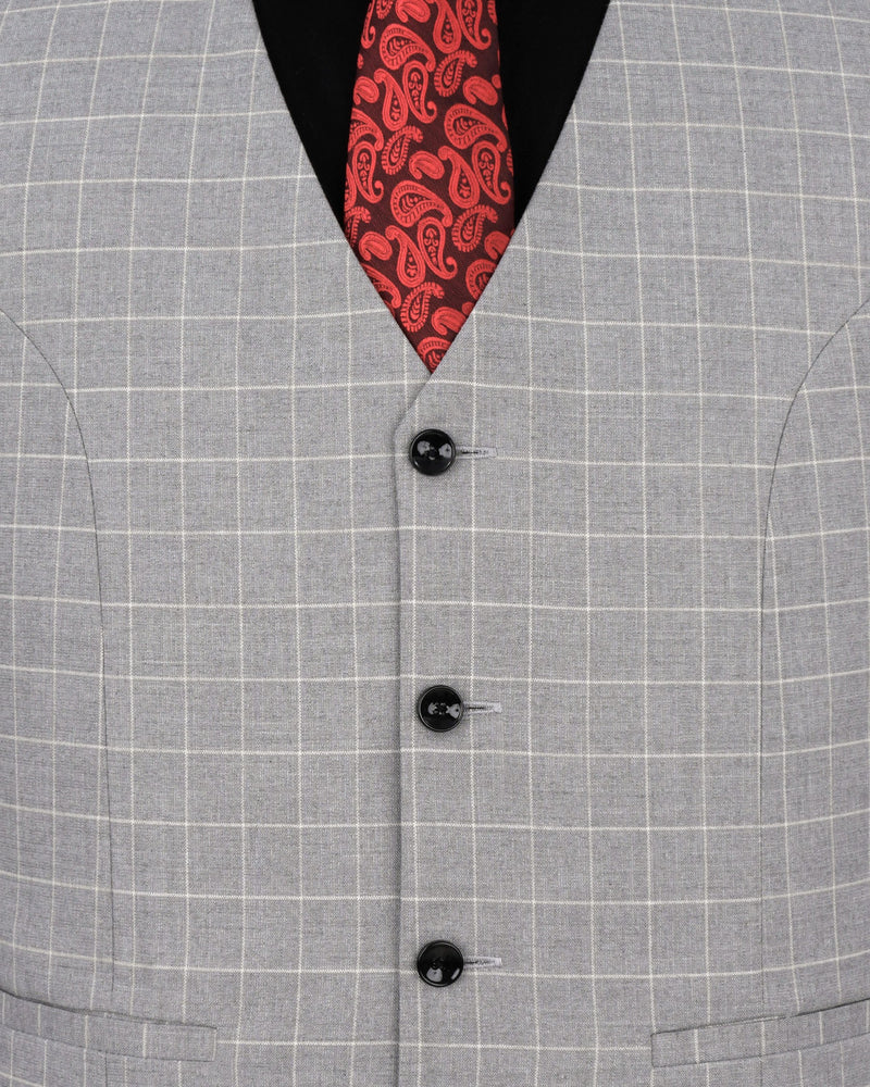 Hurricane Gray Windowpane Double Breasted Suit