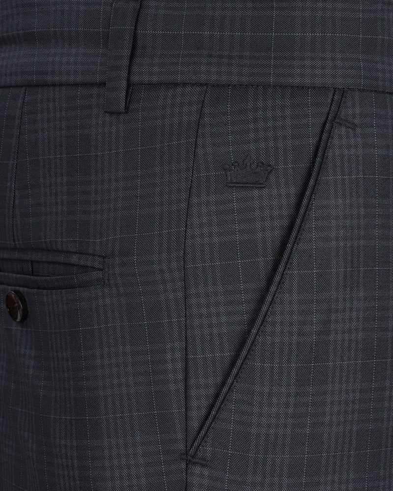 Rangoon Black Plaid Double Breasted Suit