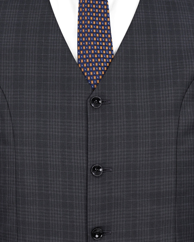 Rangoon Black Plaid Double Breasted Suit