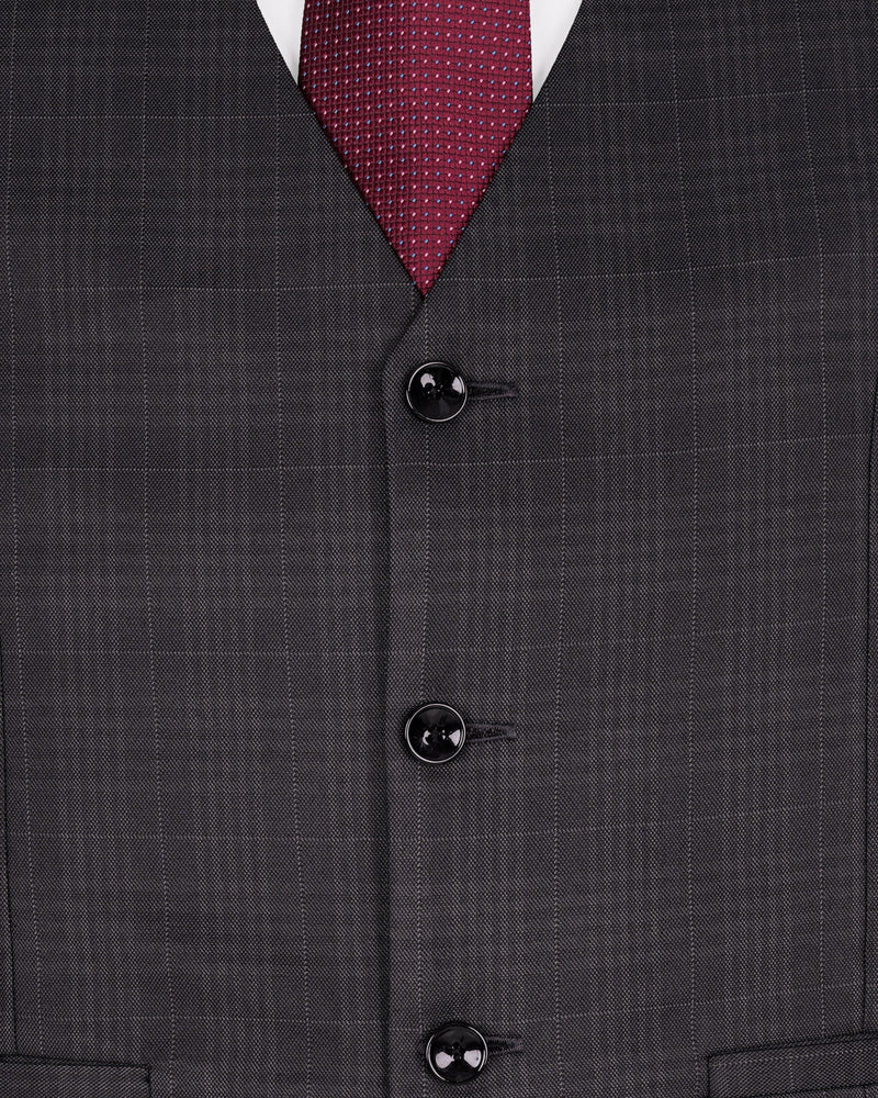 Charcoal Brown Plaid Suit