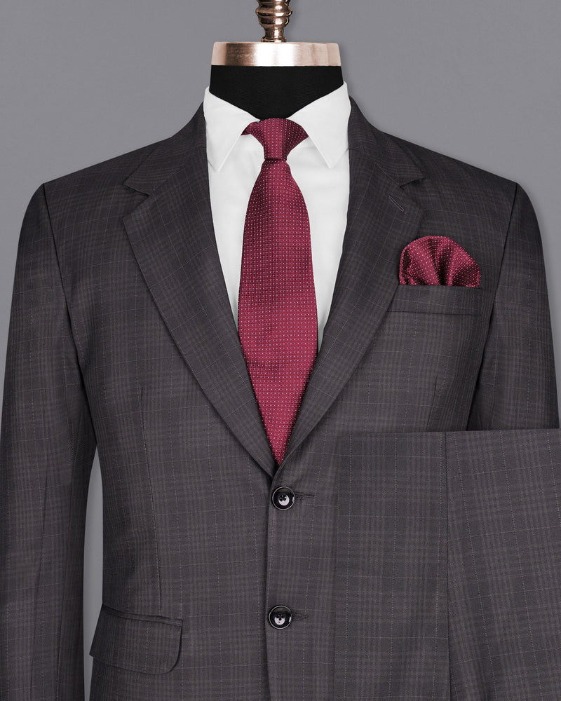 Charcoal Brown Plaid Suit