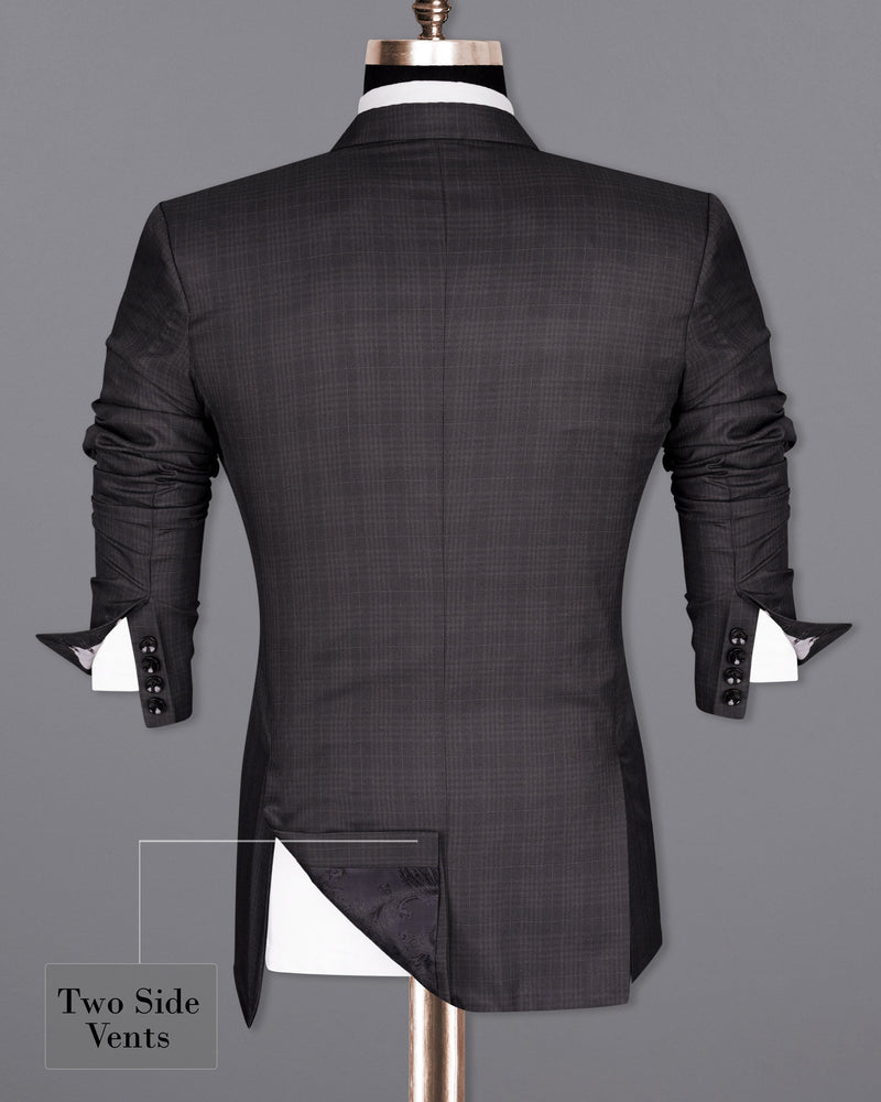 Charcoal Brown Plaid Suit