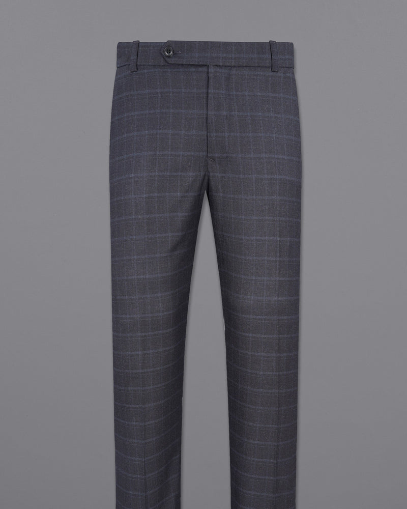 Thunder Gray Plaid Double-Breasted Suit