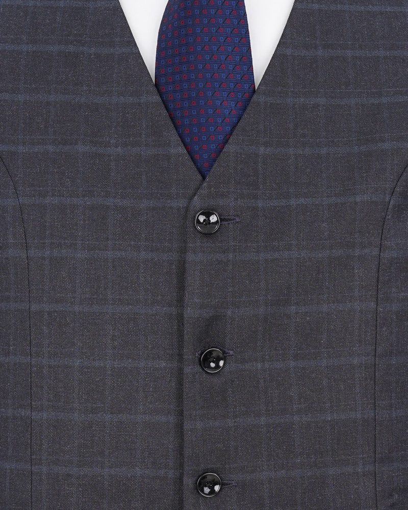 Thunder Gray Plaid Double-Breasted Suit