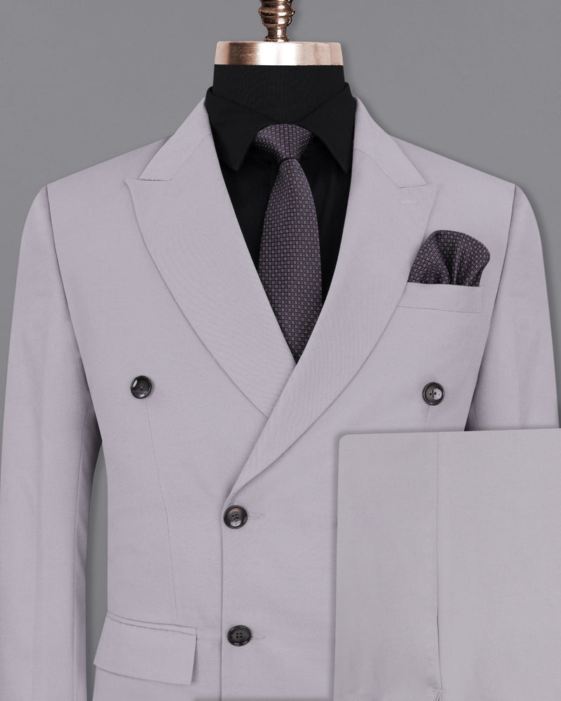 Amethyst Smoke Gray Double-Breasted Suit