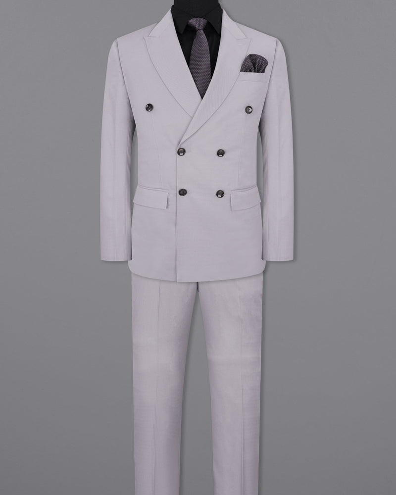 Amethyst Smoke Gray Double-Breasted Suit