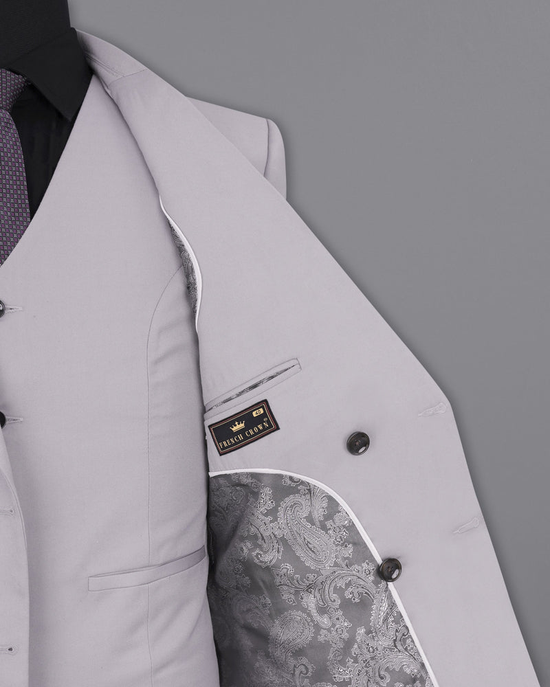 Amethyst Smoke Gray Double-Breasted Suit