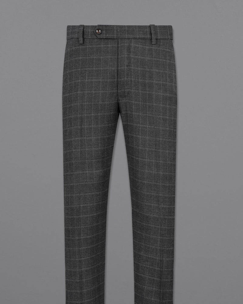 Dune Gray windowpane Double Breasted Suit