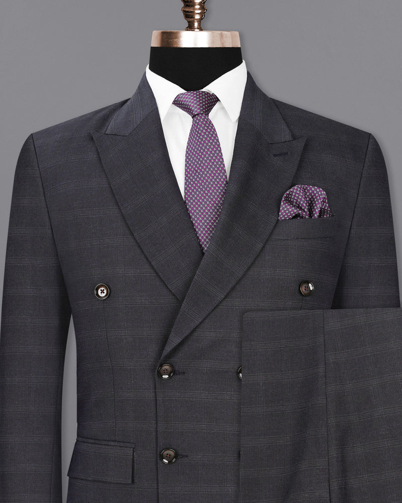 Tuatara Gray Plaid Double Breasted Suit