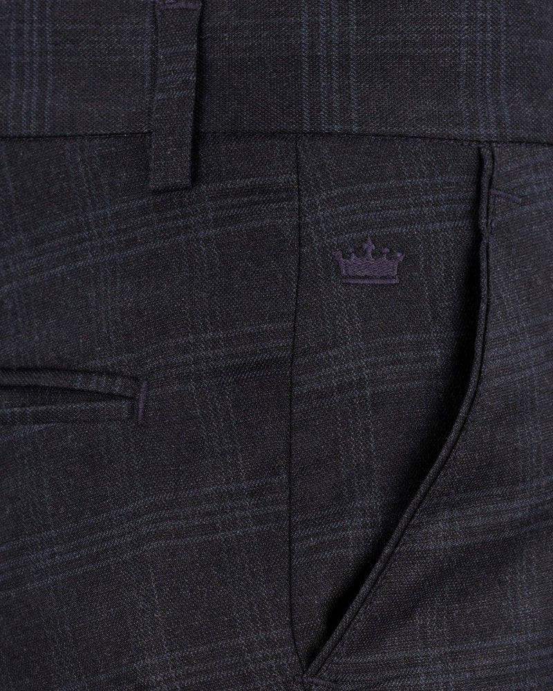 Mirage Gray windowpane Single Breasted Suit