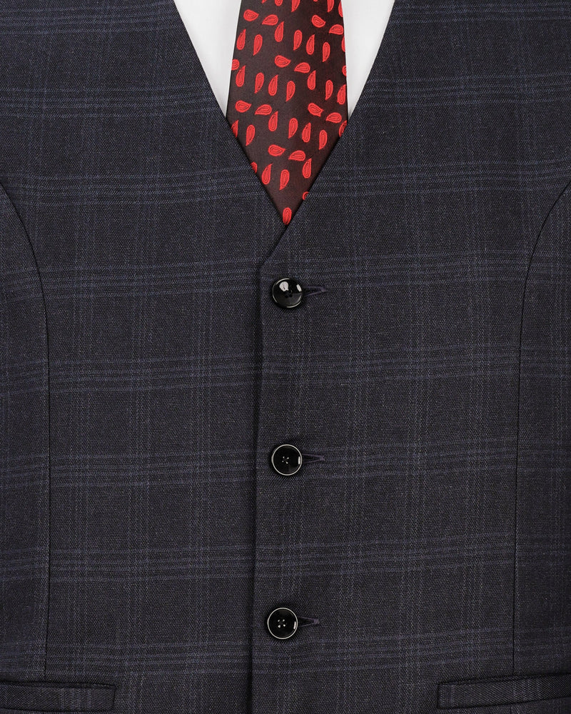 Mirage Gray windowpane Single Breasted Suit