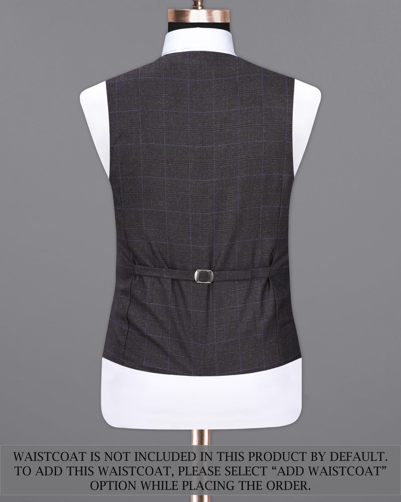 Eclipse Gray Windowpane Cross Buttoned Bandhgala Suit