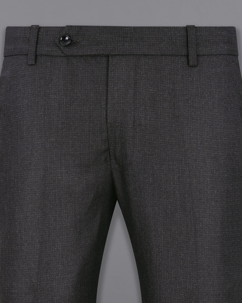 Piano Gray Cross Buttoned Bandhgala Suit