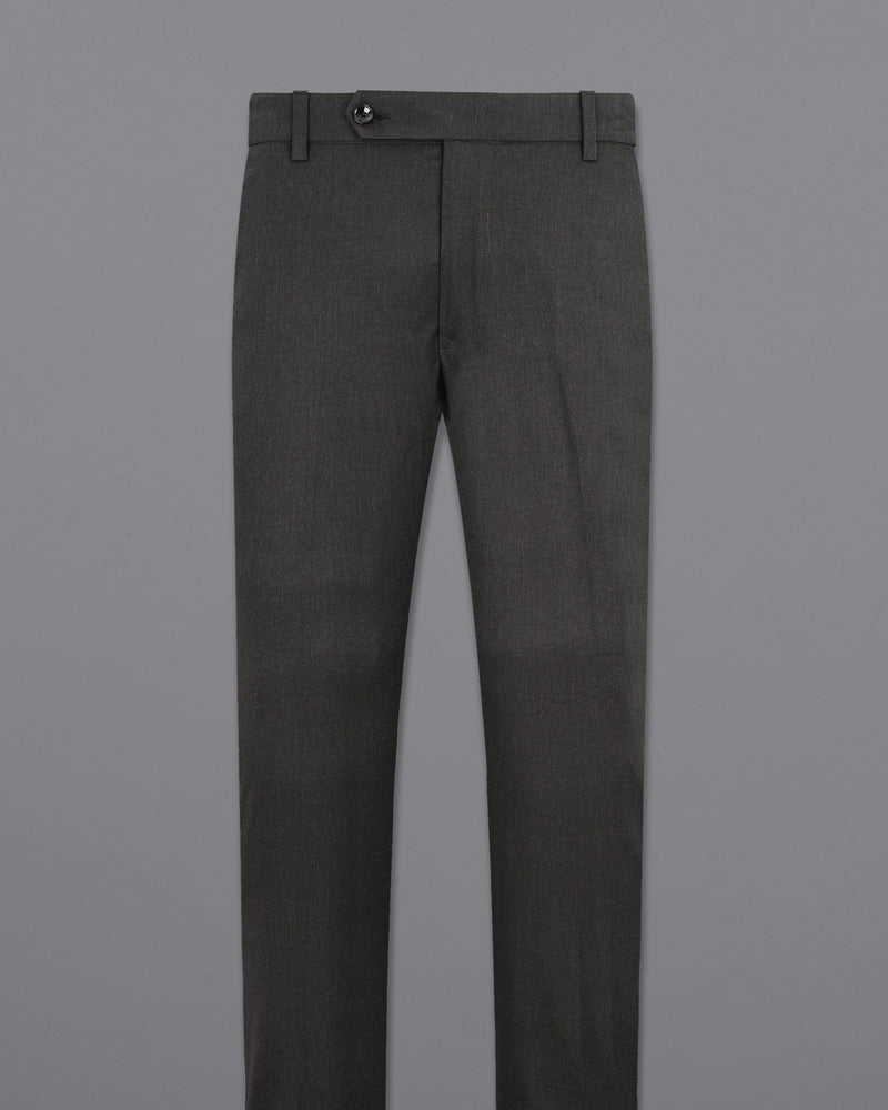 Thunder Gray Cross Buttoned Bandhgala Suit