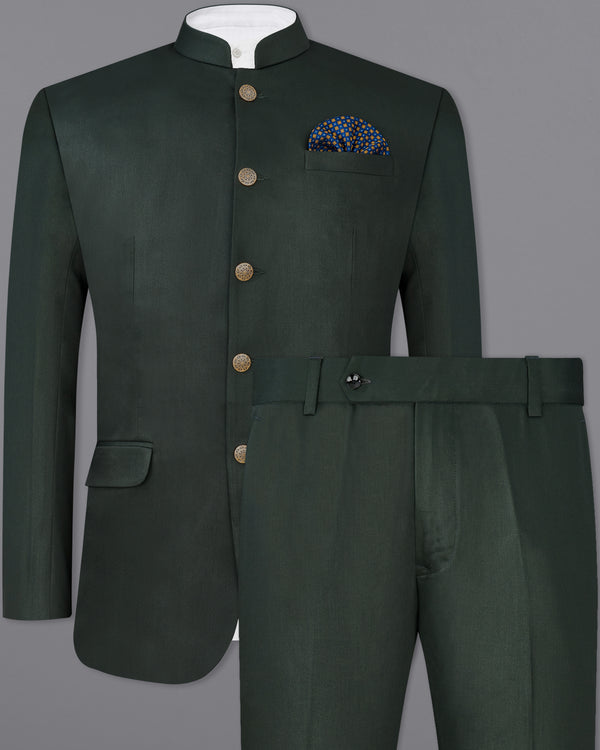 Juniper Green Bandhgala/Mandarin Suit