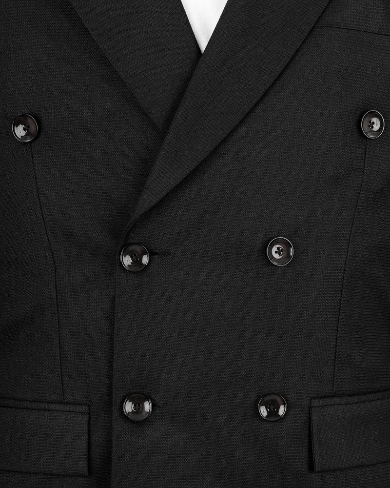 Melanzane Jade Black Double Breasted Suit