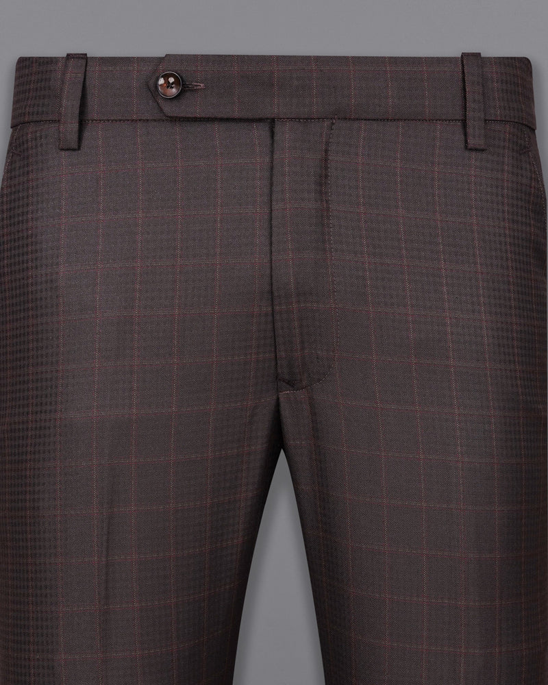 Thunder Brown Subtle Checkered Double Breasted Suit