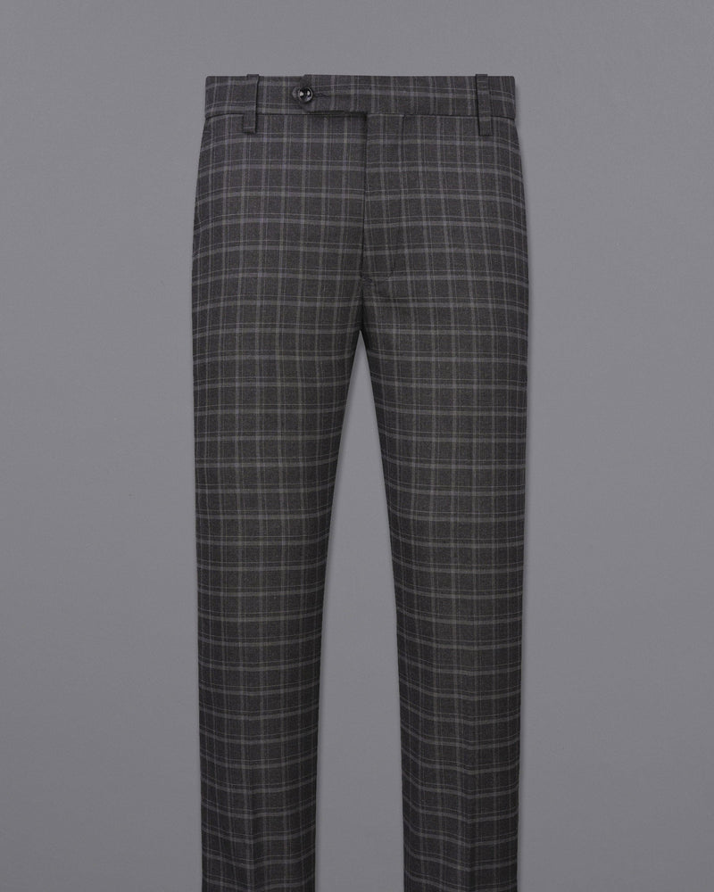 Cape God Gray windowpane Bandhgala Suit