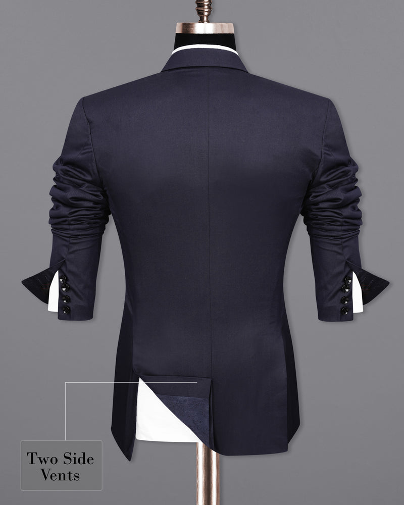 Gunmetal Navy Blue Single Breasted Suit