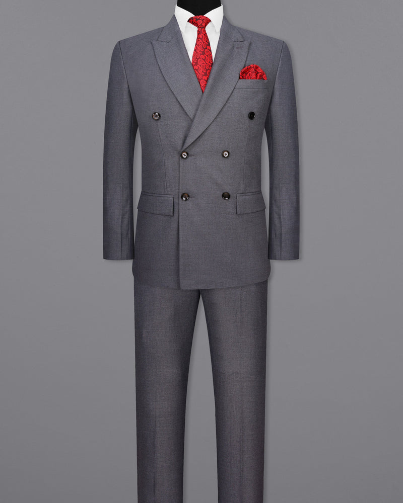 Vampire Light Gray Double Breasted Suit