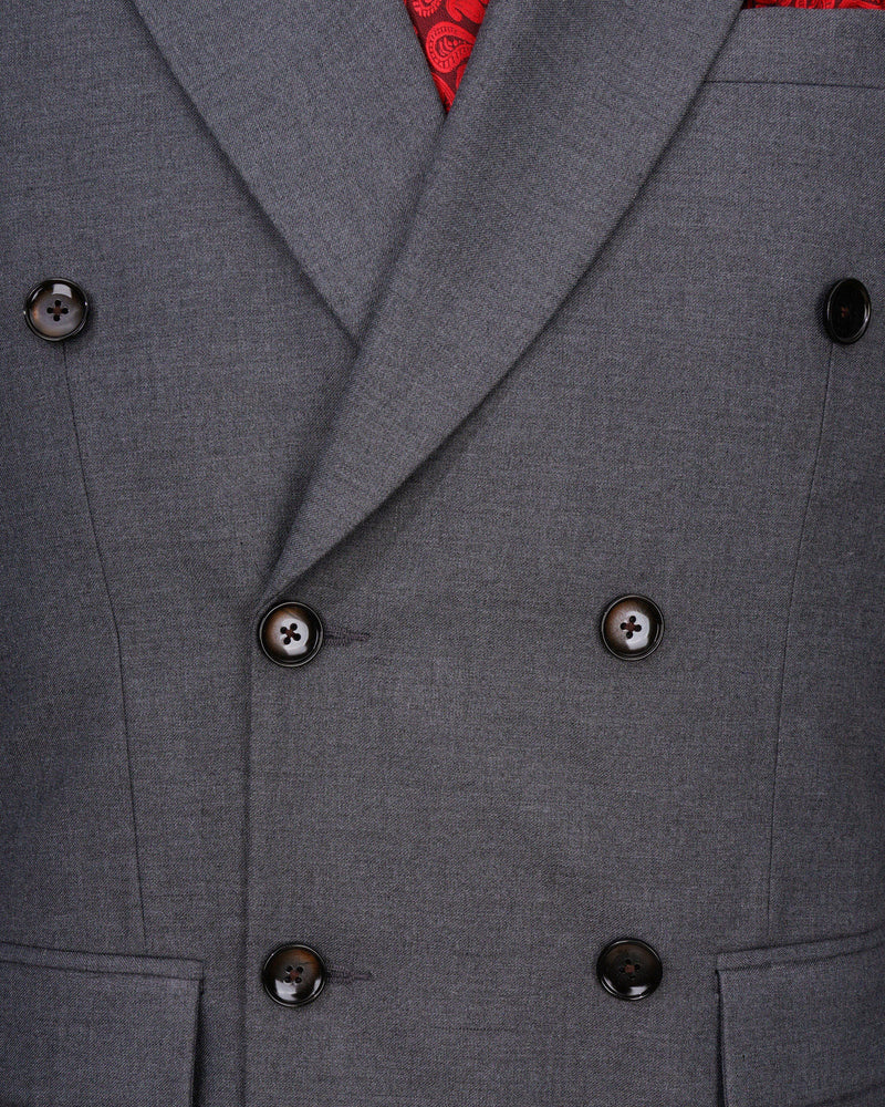 Vampire Light Gray Double Breasted Suit