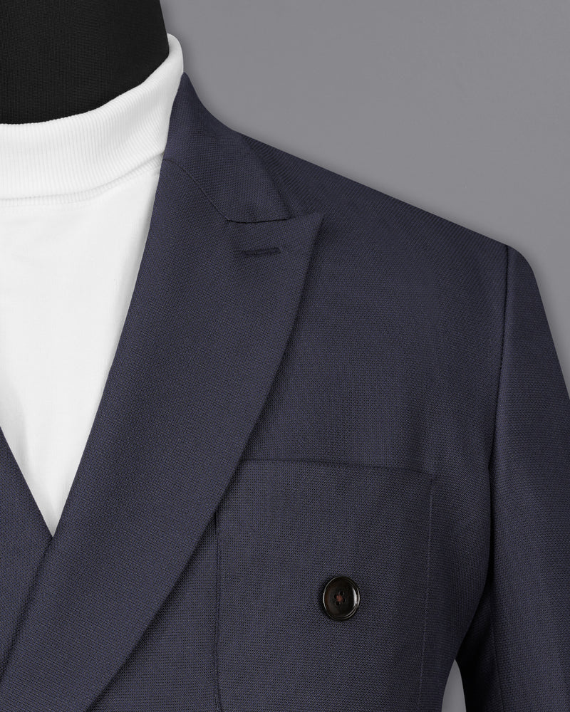 Bleached Cedar Navy Blue Double Breasted Sports Suit