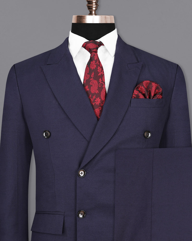 Baltic Sea Dark Violet Double Breasted Suit