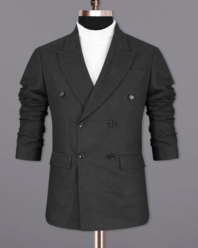 Mine Shaft Gray Pure Wool Double Breasted Suit