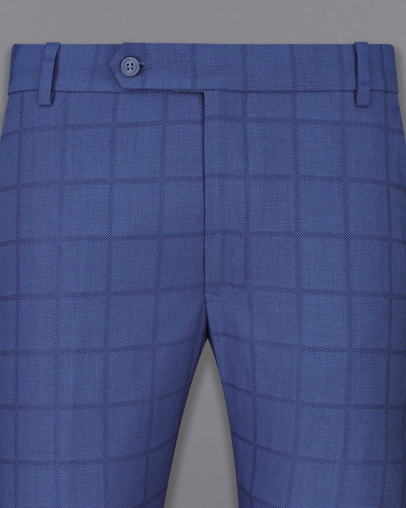 Chambray Blue Windowpane Double Breasted Suit