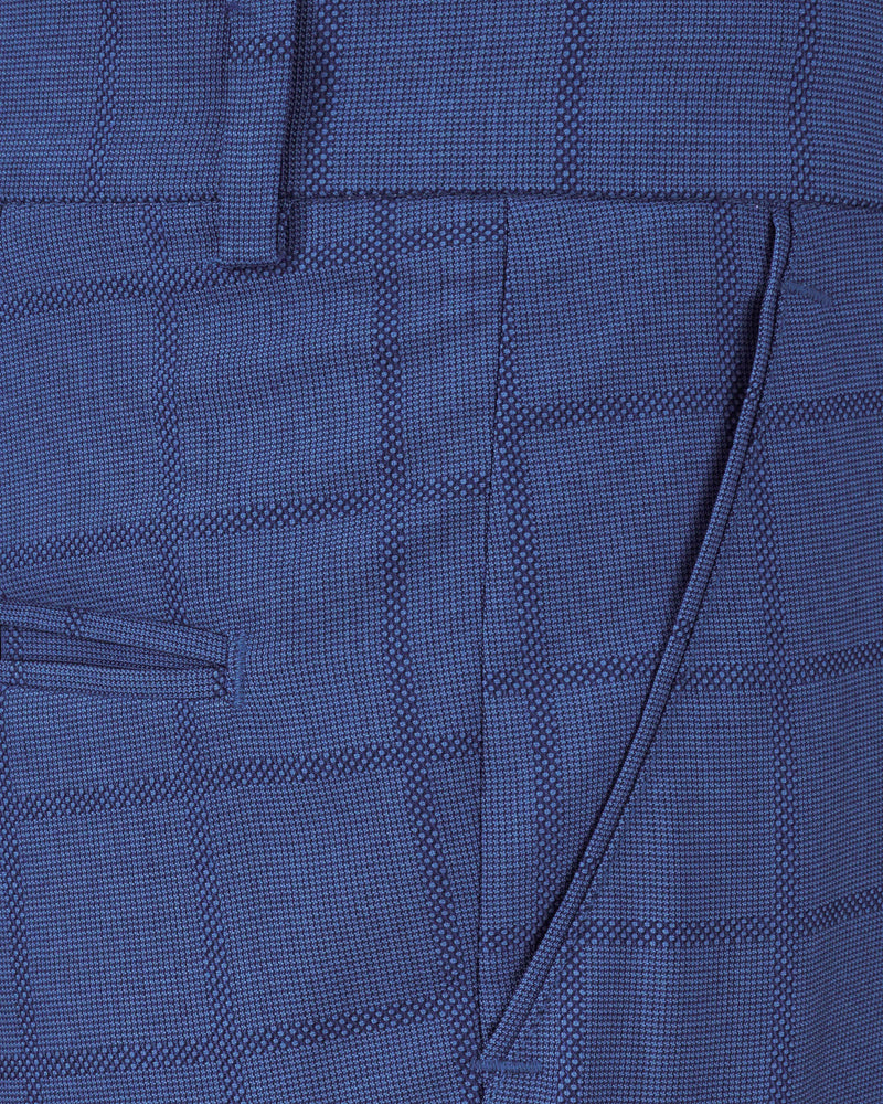 Chambray Blue Windowpane Double Breasted Suit