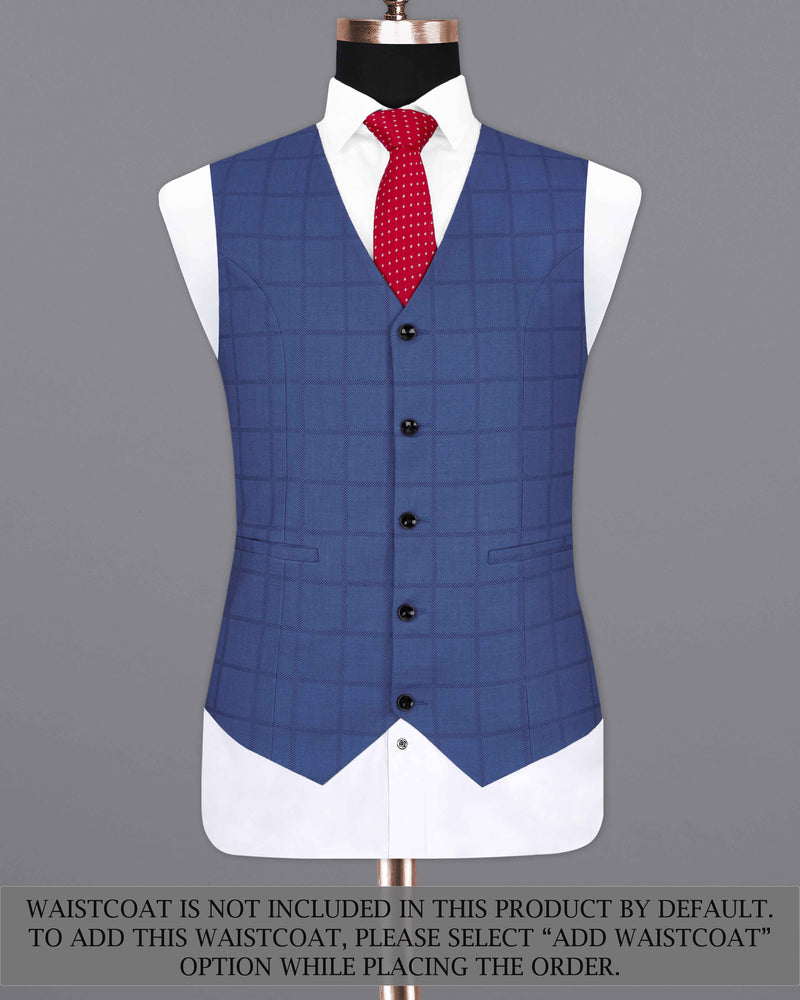 Chambray Blue Windowpane Double Breasted Suit