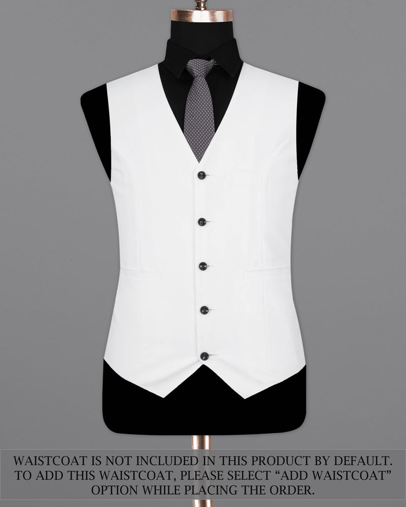 Bright White Single Breasted Premium Cotton Designer Suit