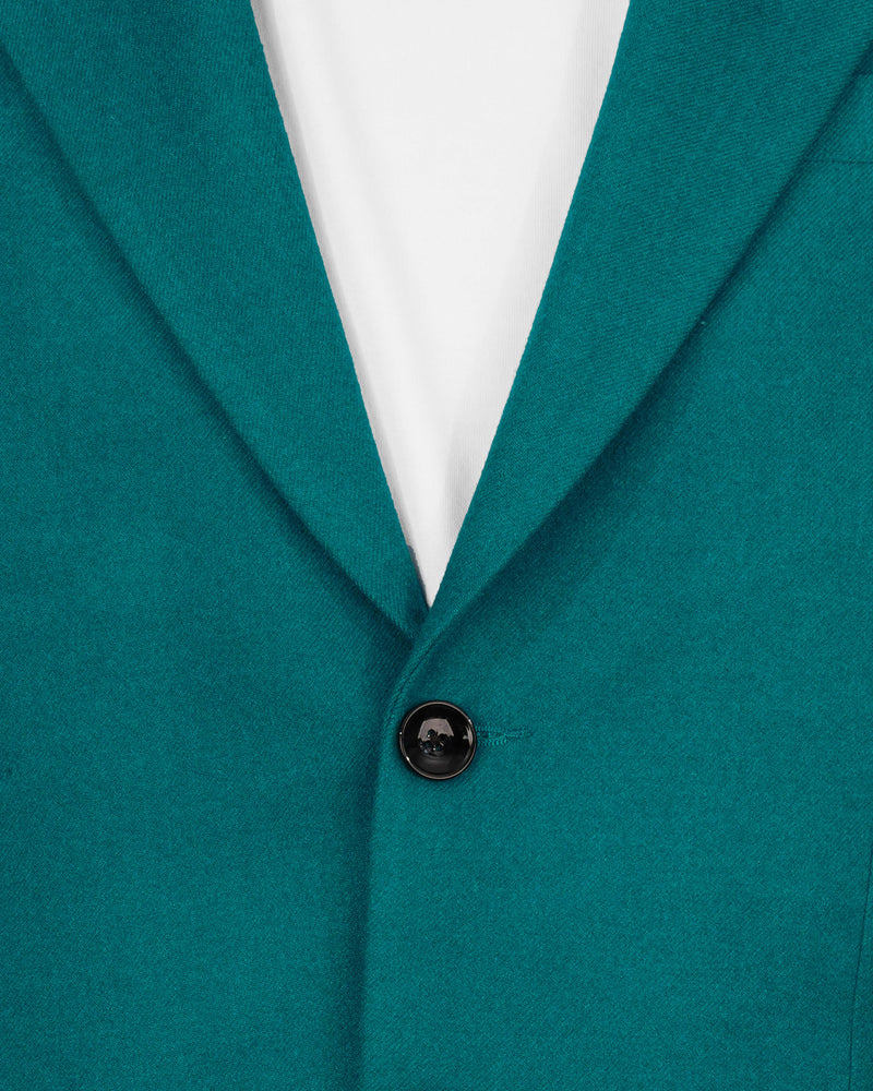 Turquoise Pure Wool Single Breasted Suit