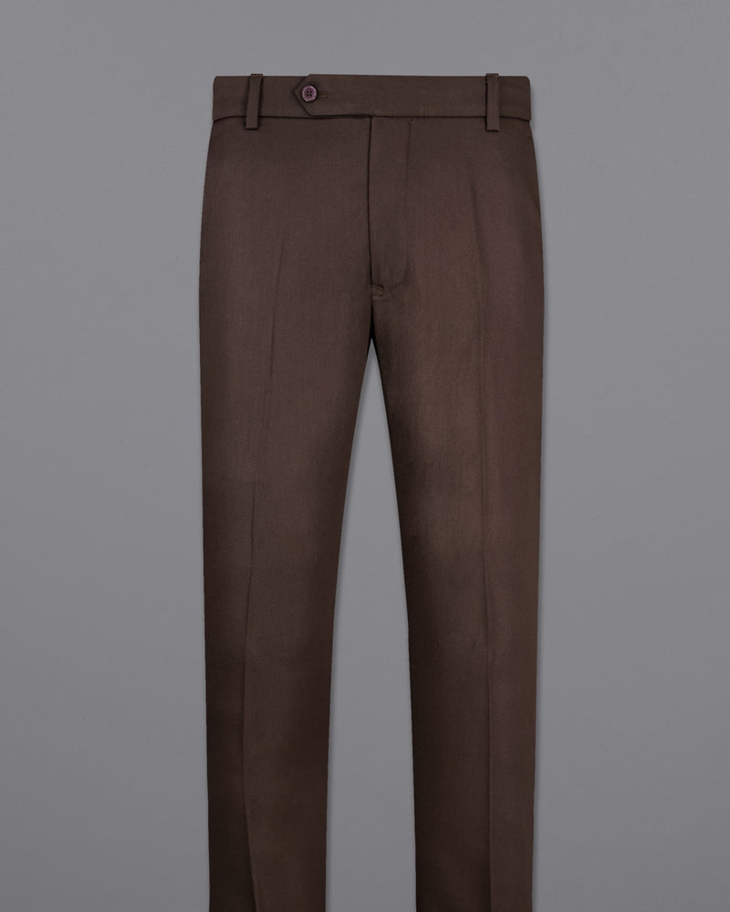 Bistre Solid Brown Single Breasted Suit