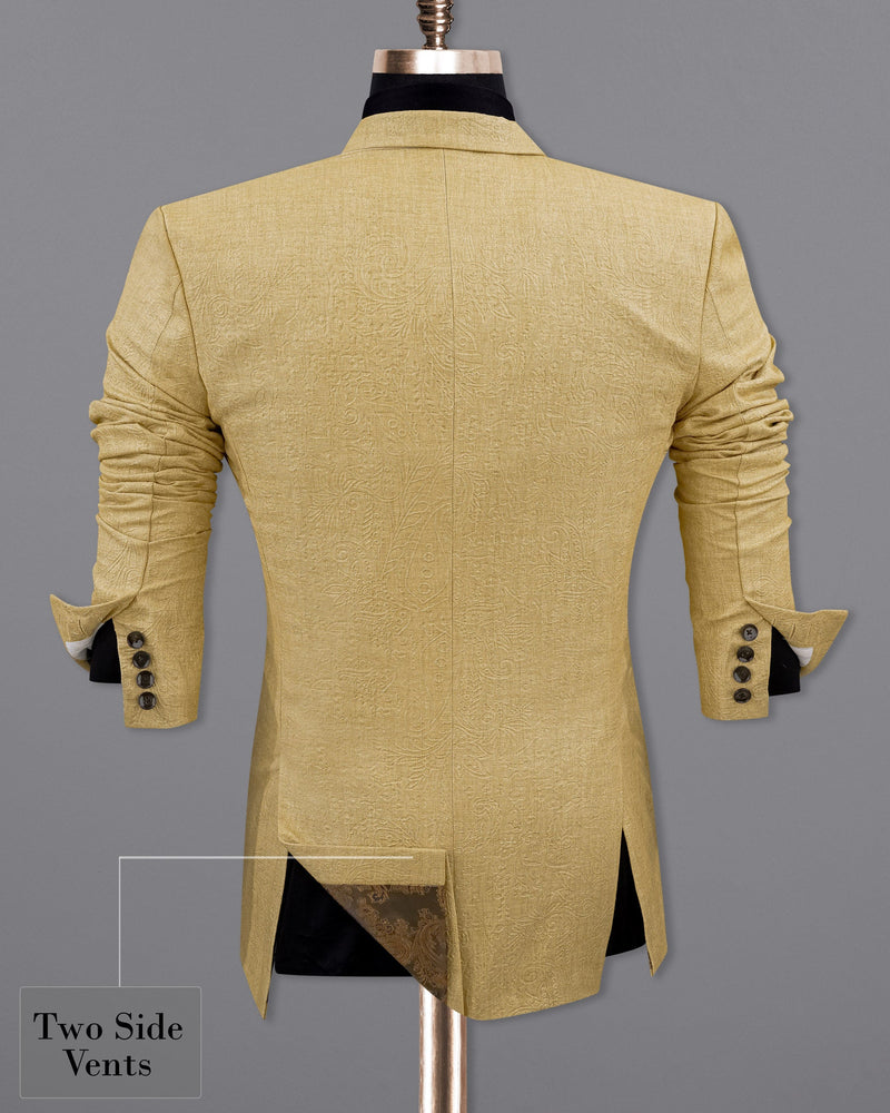 Tumbleweed Matt Gold Embossed Chintz Textured Double Breasted Suit