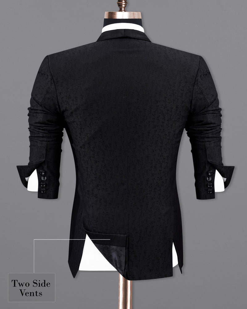 Jade Black Ditzy Textured Tuxedo Suit