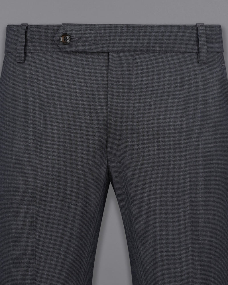 Bastille Dark Grey Double Breasted Designer Suit with Belt Closure