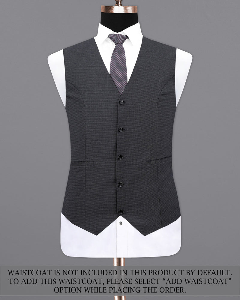 Bastille Dark Grey Double Breasted Designer Suit with Belt Closure