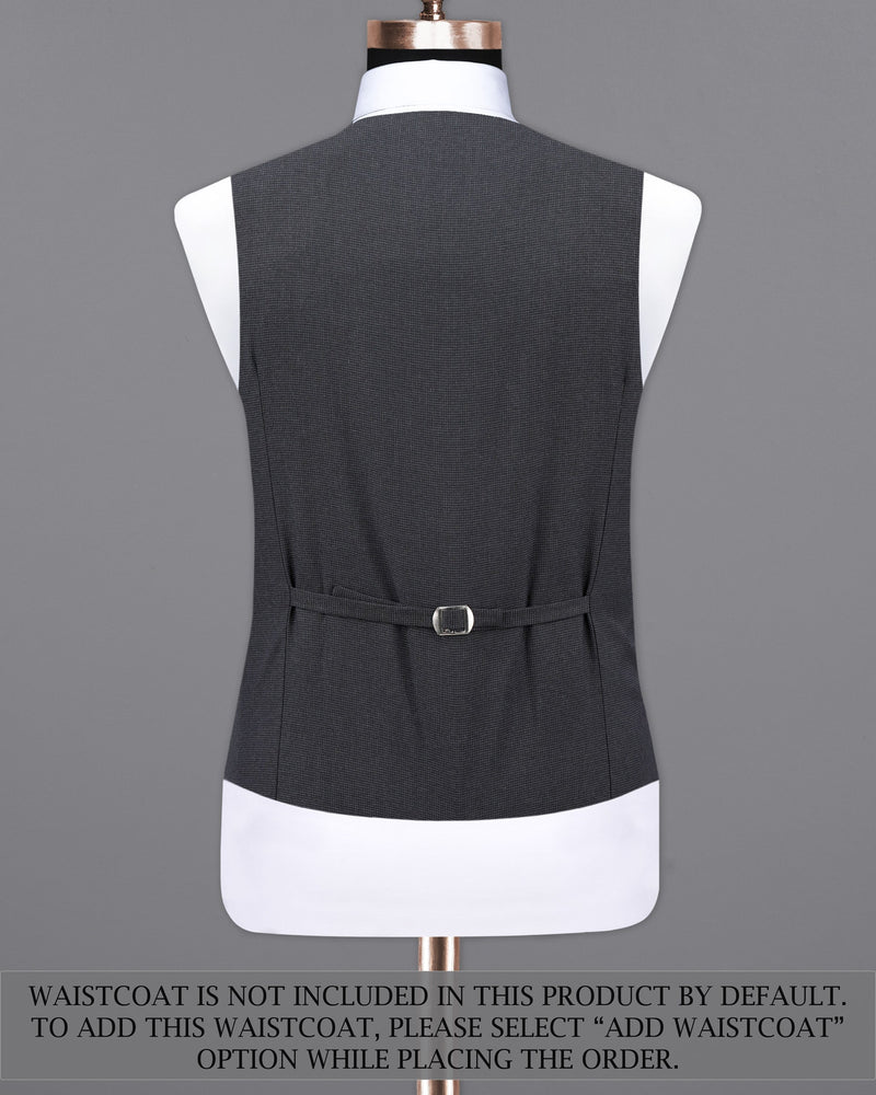 Bastille Dark Grey Double Breasted Designer Suit with Belt Closure