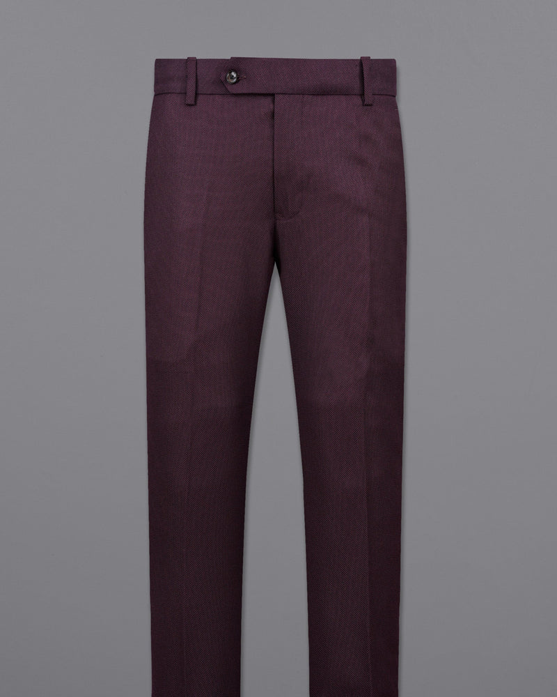 Eclipse Maroon Double Breasted Designer Suit with Belt Closure