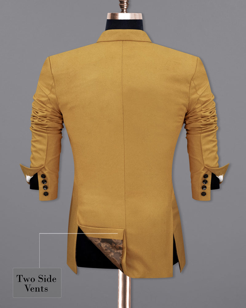 Copper Yellow Wool Rich Double Breasted Sports Suit