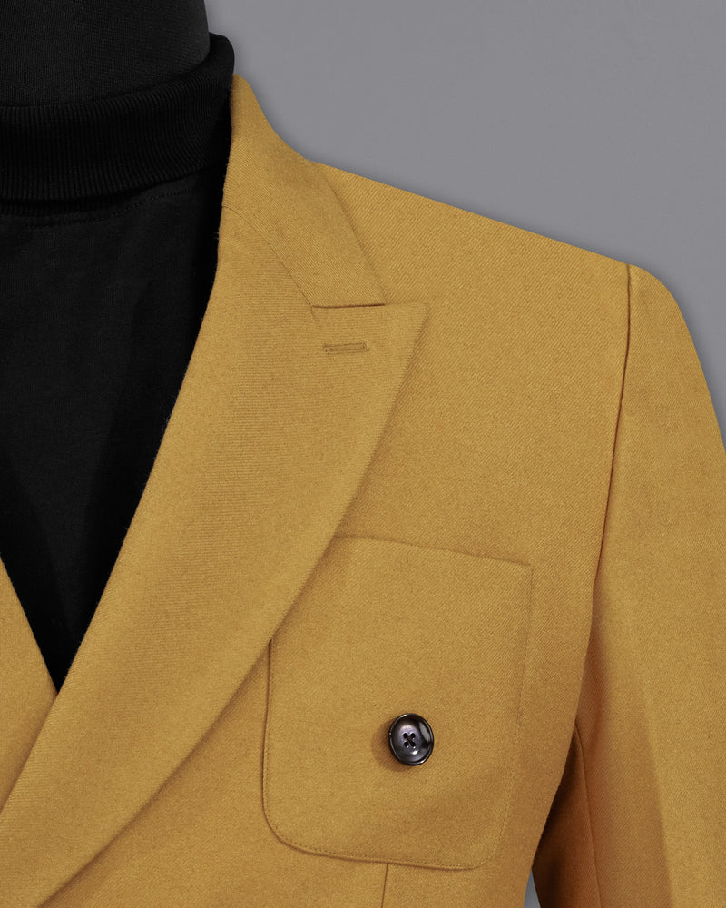 Copper Yellow Wool Rich Double Breasted Sports Suit