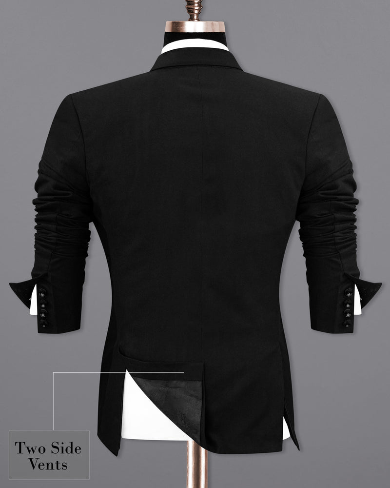 Jade Black Wool Rich Single Breasted Suit