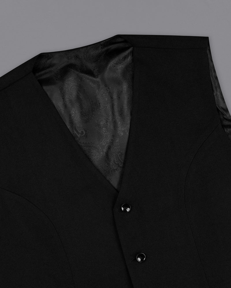 Jade Black Wool Rich Single Breasted Suit