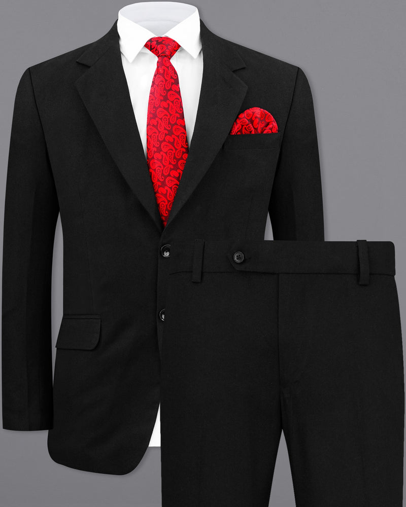 Jade Black Wool Rich Single Breasted Suit