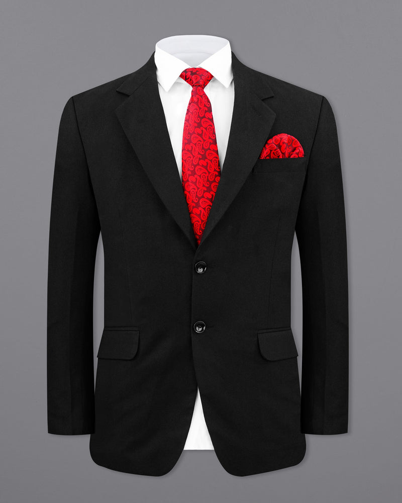 Jade Black Wool Rich Single Breasted Suit