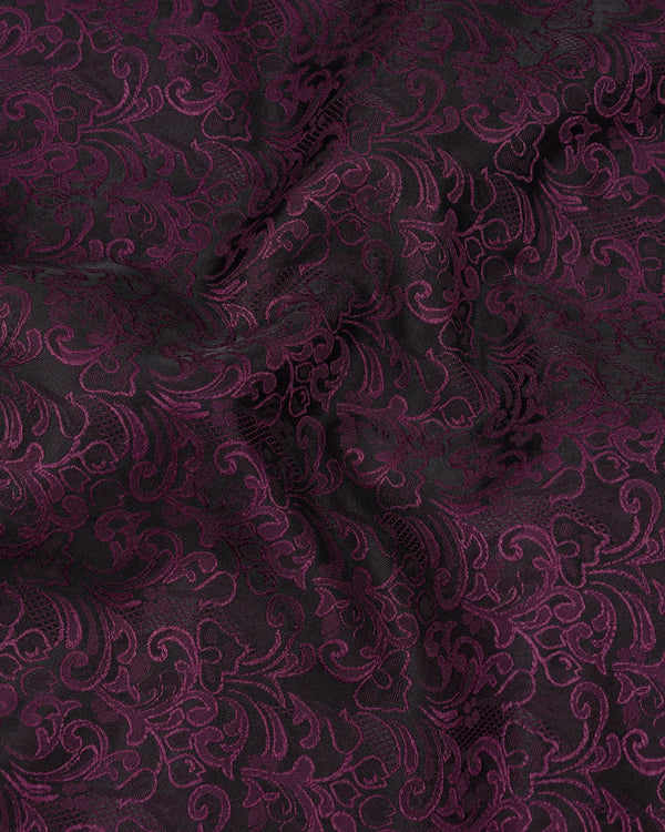 Thunder Dark Maroon with Byzantium Maroon Damask Textured Bandhgala Designer Suit  ST2159-BG-36, ST2159-BG-38, ST2159-BG-40, ST2159-BG-42, ST2159-BG-44, ST2159-BG-46, ST2159-BG-48, ST2159-BG-50, ST2159-BG-52, ST2159-BG-54, ST2159-BG-56, ST2159-BG-58, ST2159-BG-60