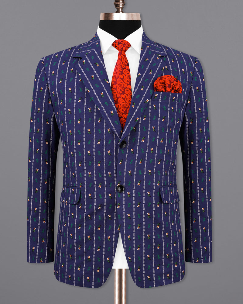 Tuna Blue with White Striped Printed Premium Cotton Designer Suit ST2162-SB-36, ST2162-SB-38, ST2162-SB-40, ST2162-SB-42, ST2162-SB-44, ST2162-SB-46, ST2162-SB-48, ST2162-SB-50, ST2162-SB-52, ST2162-SB-54, ST2162-SB-56, ST2162-SB-58, ST2162-SB-60