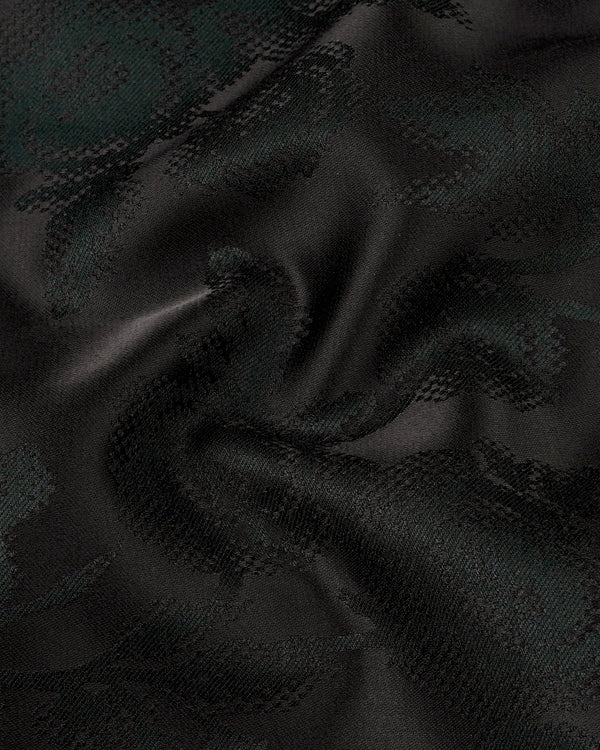 Zeus Black and Holly Dark Green Floral Printed Single Breasted Designer Suit  ST2168-SB-36, ST2168-SB-38, ST2168-SB-40, ST2168-SB-42, ST2168-SB-44, ST2168-SB-46, ST2168-SB-48, ST2168-SB-50, ST2168-SB-52, ST2168-SB-54, ST2168-SB-56, ST2168-SB-58, ST2168-SB-60