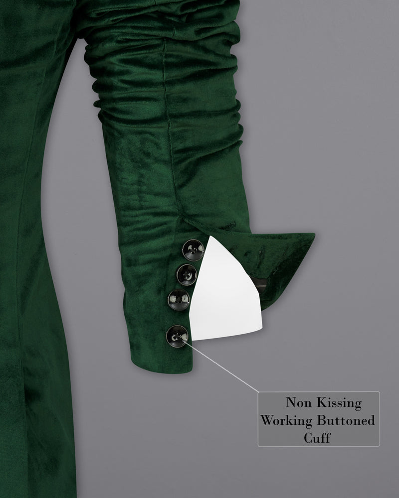 Phthalo Green Velvet Tuxedo Designer Suit